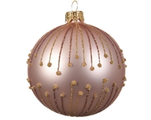 PALLINA DI NATALE ROSA DECORATA 8 CM