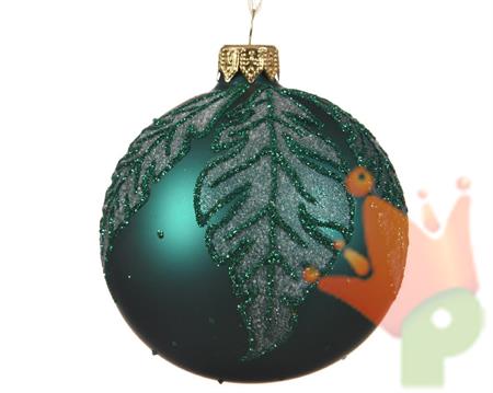 PALLINA DI NATALE VERDE DECORATA 8 CM