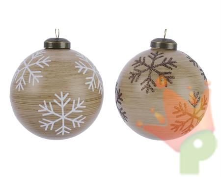PALLINE DI NATALE TIPO LEGNO DECORAZIONE ASSORTITA