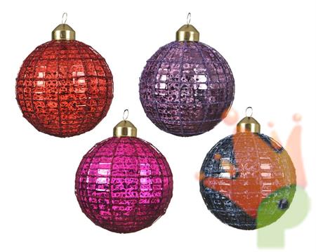 PALLINA DI NATALE 4 COLORI ASSORTITI 8 CM