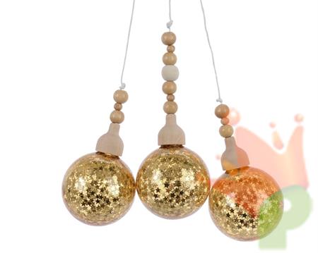 PALLINE DI NATALE A TRE ORO 5 CM