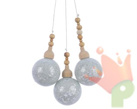 PALLINE DI NATALE A TRE BIANCO 5 CM