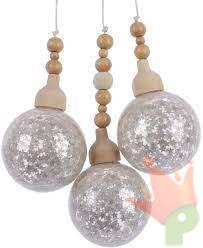 PALLINE DI NATALE A TRE PERLA 5 CM