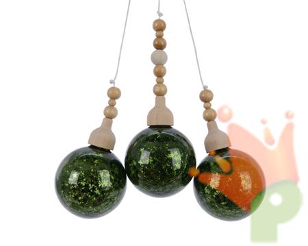 PALLINE DI NATALE A TRE VERDE PINO 5 CM