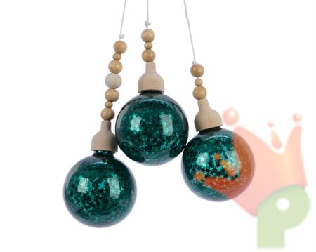 PALLINE DI NATALE A TRE VERDE SMERALDO 5 CM