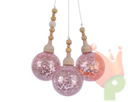 PALLINE DI NATALE A TRE ROSA  5 CM