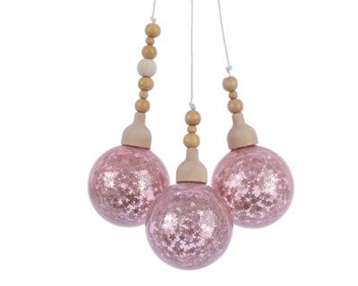 PALLINE DI NATALE A TRE ROSA  5 CM