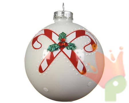 PALLINA DI NATALE DECORO CANDY CANE 8 CM