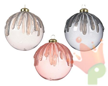 PALLINA DI NATALE 3 COLORI ASSORTITI 10 CM