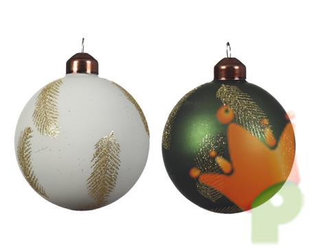 PALLINA DI NATALE DECORATA 2 ASS