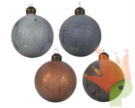 PALLINA DI NATALE AZZURRO MARRONE 8 CM