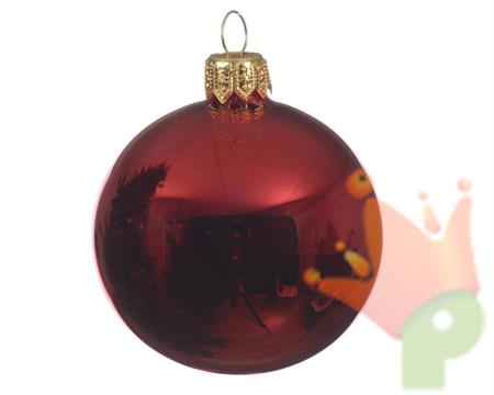 PALLINE DI NATALE ROSSO LUCIDO 6 CM CONFEZIONE 6 PZ