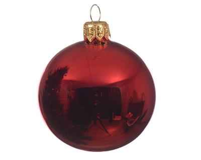 PALLINE DI NATALE ROSSO LUCIDO 10 CM CONFEZIONE 4 PZ