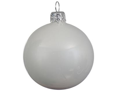 PALLINE DI NATALE BIANCO LUCIDO 6 CM CONFEZIONE 6 PZ