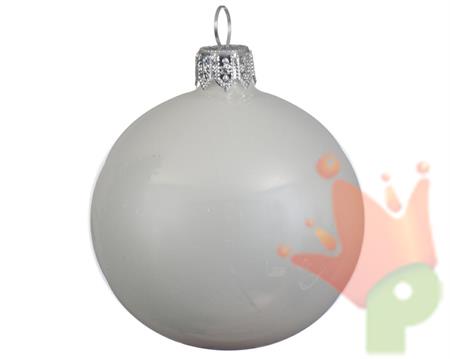 PALLINE DI NATALE BIANCO LUCIDO 10 CM CONFEZIONE 4 PZ