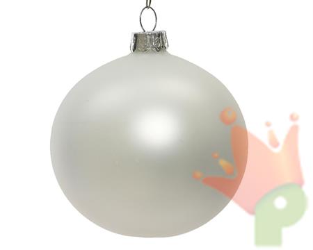 PALLINE DI NATALE BIANCO OPACO 8 CM CONFEZIONE 6 PZ