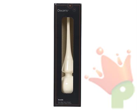 PUNTALE PER ALBERO DI NATALE VETRO 6X26CM BIANCO LUCIDO