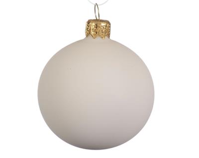 PALLINE DI NATALE BIANCO LANA OPACO 8 CM CONFEZIONE 6 PZ