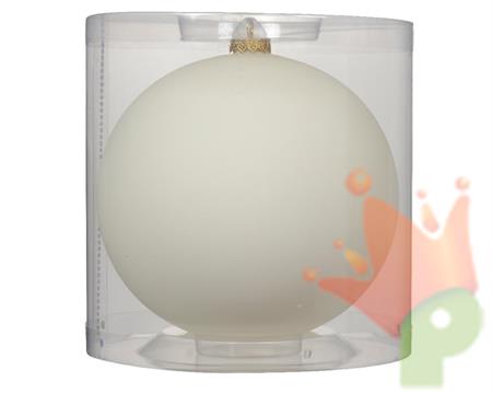 PALLINA DI NATALE BIANCO LANA OPACO 15 CM
