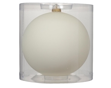 PALLINA DI NATALE BIANCO LANA OPACO 15 CM