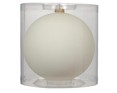 PALLINA DI NATALE BIANCO LANA OPACO 15 CM