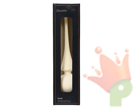 PUNTALE PER ALBERO DI NATALE VETRO 6X26CM BIANCO OPACO