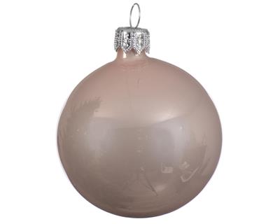 PALLINE DI NATALE ROSA CIPRIA LUCIDO 8 CM CONFEZIONE 6 PZ