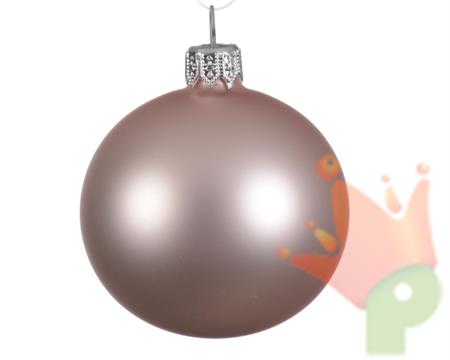 PALLINE DI NATALE ROSA CIPRIA OPACO 8 CM CONFEZIONE 6 PZ