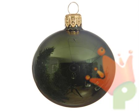 PALLINE DI NATALE VERDE PINO LUCIDO 8 CM CONFEZIONE 6 PZ