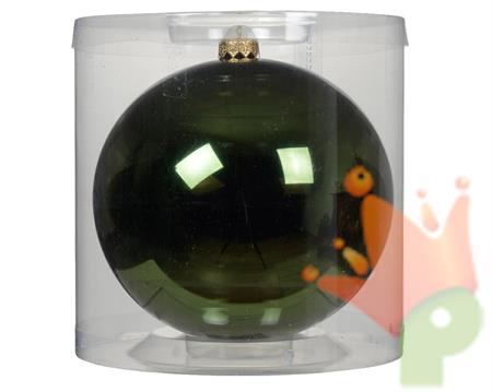 PALLINA DI NATALE VERDE PINO LUCIDO 15 CM