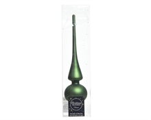 PUNTALE PER ALBERO DI NATALE VETRO 6X26CM VERDE PINO OPACO