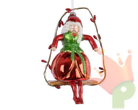 PENDENTI PER ALBERO DI NATALE ROSSO 12X7X12CM