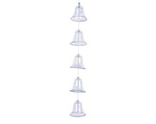 PENDENTI PER ALBERO DI NATALE CAMPANELLE TRASPARENTI 5X30CM