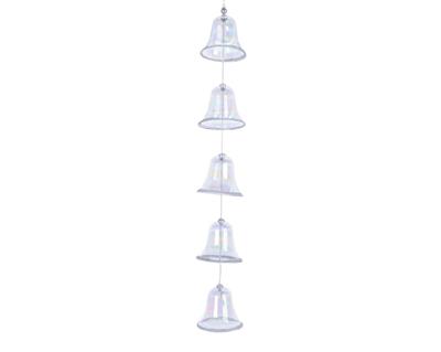 PENDENTI PER ALBERO DI NATALE CAMPANELLE TRASPARENTI 5X30CM