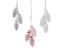PENDENTI PER ALBERO DI NATALE PIGNE COLORI ASSORTITI