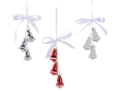 PENDENTI PER ALBERO DI NATALE CAMPANELLE COLORI ASSORTITI