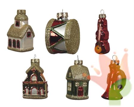 PENDENTI PER ALBERO DI NATALE STRUMENTI MUSICALI ASSORTITI