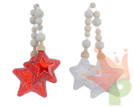 PENDENTI PER ALBERO DI NATALE STELLE COLORI ASSORTITI