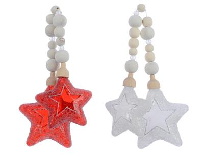 PENDENTI PER ALBERO DI NATALE STELLE COLORI ASSORTITI