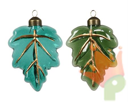 PENDENTI PER ALBERO DI NATALE FOGLIE COLORI ASSORTITI