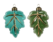 PENDENTI PER ALBERO DI NATALE FOGLIE COLORI ASSORTITI