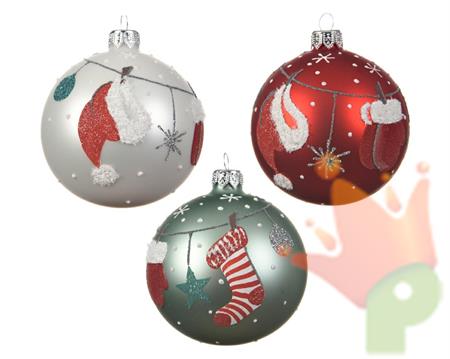 PALLINA DI NATALE DECORAZIONE ASSORTITA 8 CM
