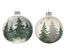 PALLINA DI NATALE TRASPARENTE DECORO VERDE 2 ASS.