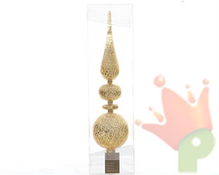 PUNTALE IN VETRO PER ALBERO DI NATALE 40CM ORO