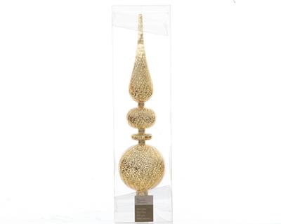 PUNTALE IN VETRO PER ALBERO DI NATALE 40CM ORO