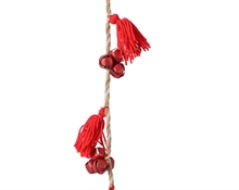 GHIRLANDA CON CAMPANELLE DECORI ROSSI 120CM