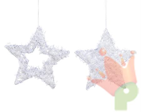 DECORAZIONE PENDENTE STELLA BIANCA  D.15X1 CM