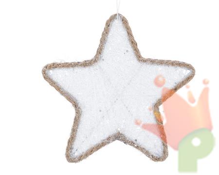 DECORAZIONE PENDENTE STELLA BIANCA 15X0,5CM