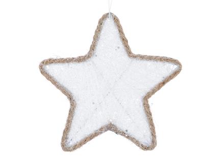 DECORAZIONE PENDENTE STELLA BIANCA 15X0,5CM