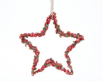 PENDENTE STELLA CON BACCHE ROSSE D.15CM